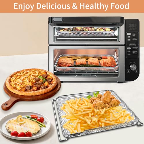 Image of Smart Double Oven Accessories for Ninja DCT401 DCT451 12 in 1, 13''x12.6'' Steel Toaster Replacement Parts Accessories Dehydrator Grill Rack for Ninja DCT601 DCT651 DCT402BK Smart Oven