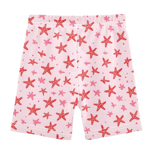 Starfish Red Pattern Girls Shorts Elastic Waist Sports Shorts Girls Leggings Pants for 4-10 Years2