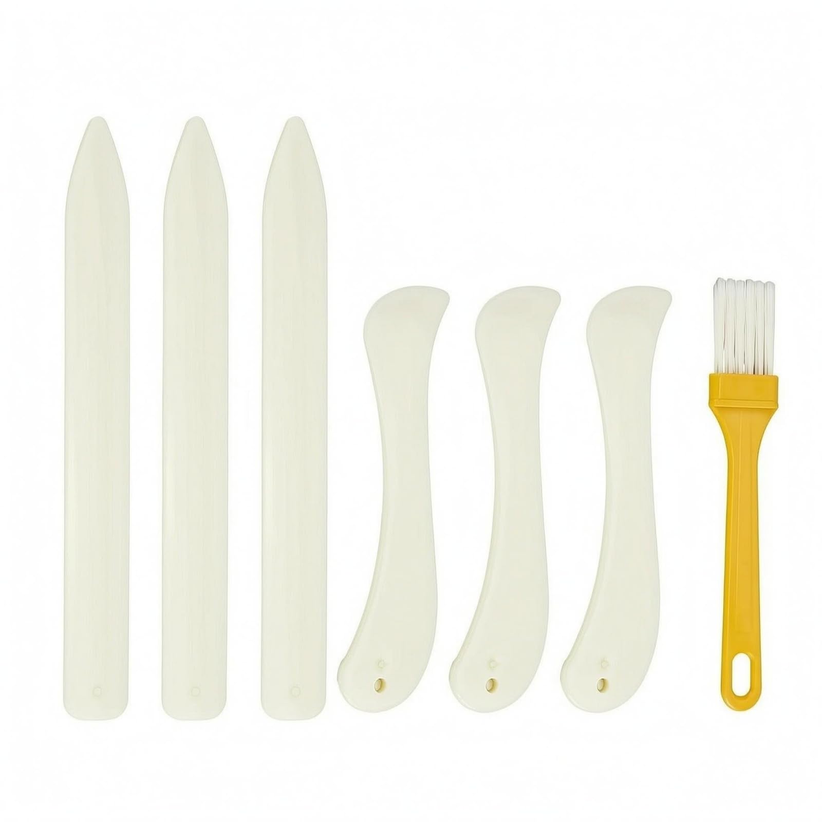 7 Pieces Stained Glass Tool Set Curved Polishing Stick Set Straight Bone Folder Polished, Set-image-46
