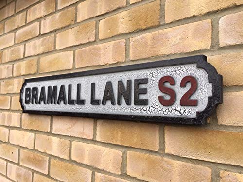 Retrofunk Treasures Bramall Lane wooden street sign, man cave, hand painted item, 80cm long