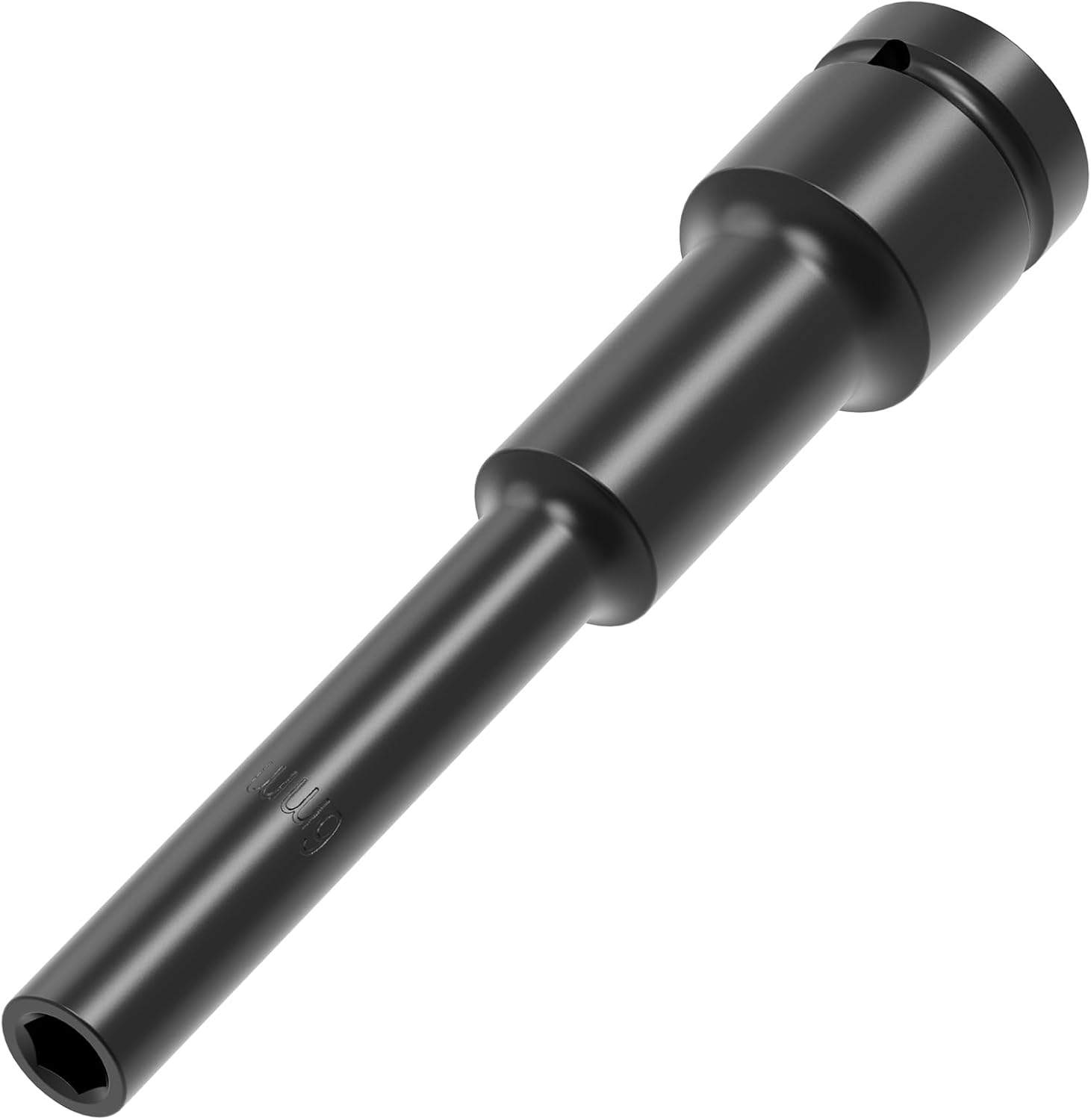 1/2-Inch Drive 6mm Deep Impact Socket with 6 Point Design, Thin Wall Hex Deep Socket, Heat-Treated Chrome Molybdenum Steel 6 Point Impact Socket Metric Sizes