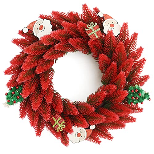 Mini couronne de Noël artificielle de 30,5 cm, 66 embouts en PVC, couronne de Noël avec décor mixte Cover