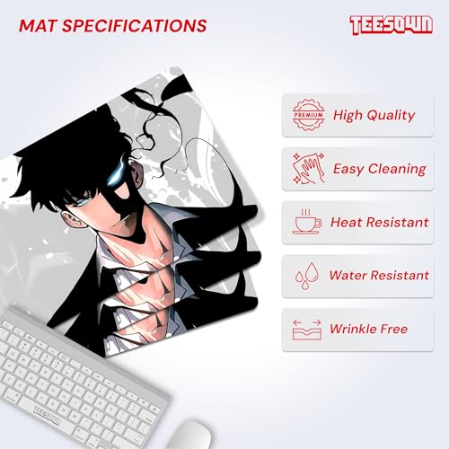 Image of Solo Leveling Sung Jin-woo Anime Mouse Pad for Laptop Desktop PC Gaming Desk Mat Rubber Base Desk Pad