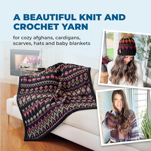 Image of Mary Maxim Prism Yarn, Acrylic Multicolor DK Yarn, 290 Yards, Wild Berries | Ombre Yarn, 3 Weight, Machine Wash, For Knitting and Crochet, Create Baby Items, Blankets, Afghans, Clothing Variegated Yarn