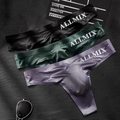 2Pcs Sexy Thong For Men 3D Pouch Mesh Summer T-Back Low Rise Briefs Underpants Set Hot Bikini G-String4