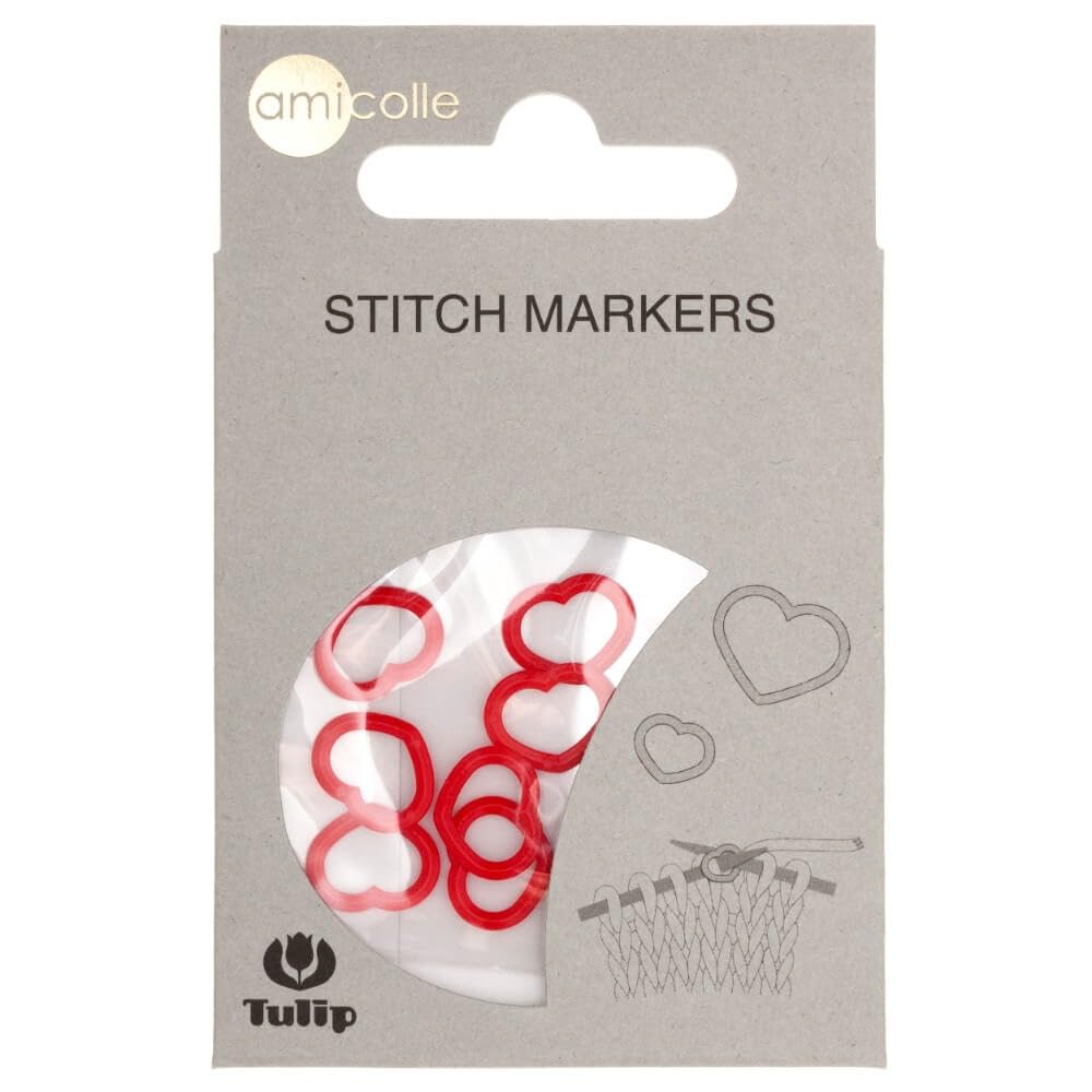 Tulip Heart Stitch Marker, Size M, red, 1 piece