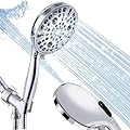 Shower Head with Handheld High Pressure - 59” Stainless Steel Hose Holder to Clean Tub Tile Pets - 10 Models Showerhead - All Chrome Finish