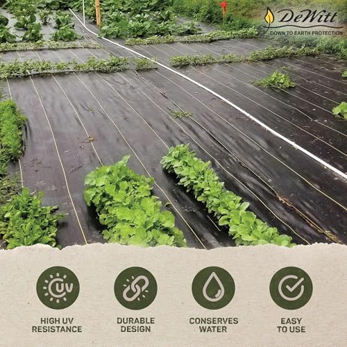 Image of Dewitt Sunbelt Weed Barrier Fabric 3.2 oz, 4 x 300 Feet - Heavy-Duty Ground Cover Mat for Greenhouse Floors, Garden Rows, Raised Beds, Yard Gardening, and Outdoor Landscape Protection