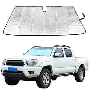 Aunginsy Car Front Windshield Sunshade Compatible with Toyota Tacoma 2006-2023 Automotive Windshield Sunshades Foldable Reflective Sun Visor for UV Rays/Sun Heat Protection Car Interior Accessories
