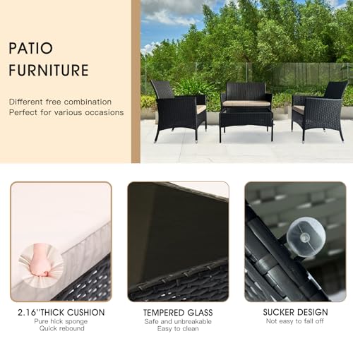 4-Piece-Patio-Furniture-Set-Sectional-Table-Chair-Wicker-Sofa-with-Armrest-Chair-Loveseat-and-Rattan-Side-Table-Outdoor-Conversation-Sets-for-Garden-Lawn-Pool-or-Backyard-CoffeeBeige