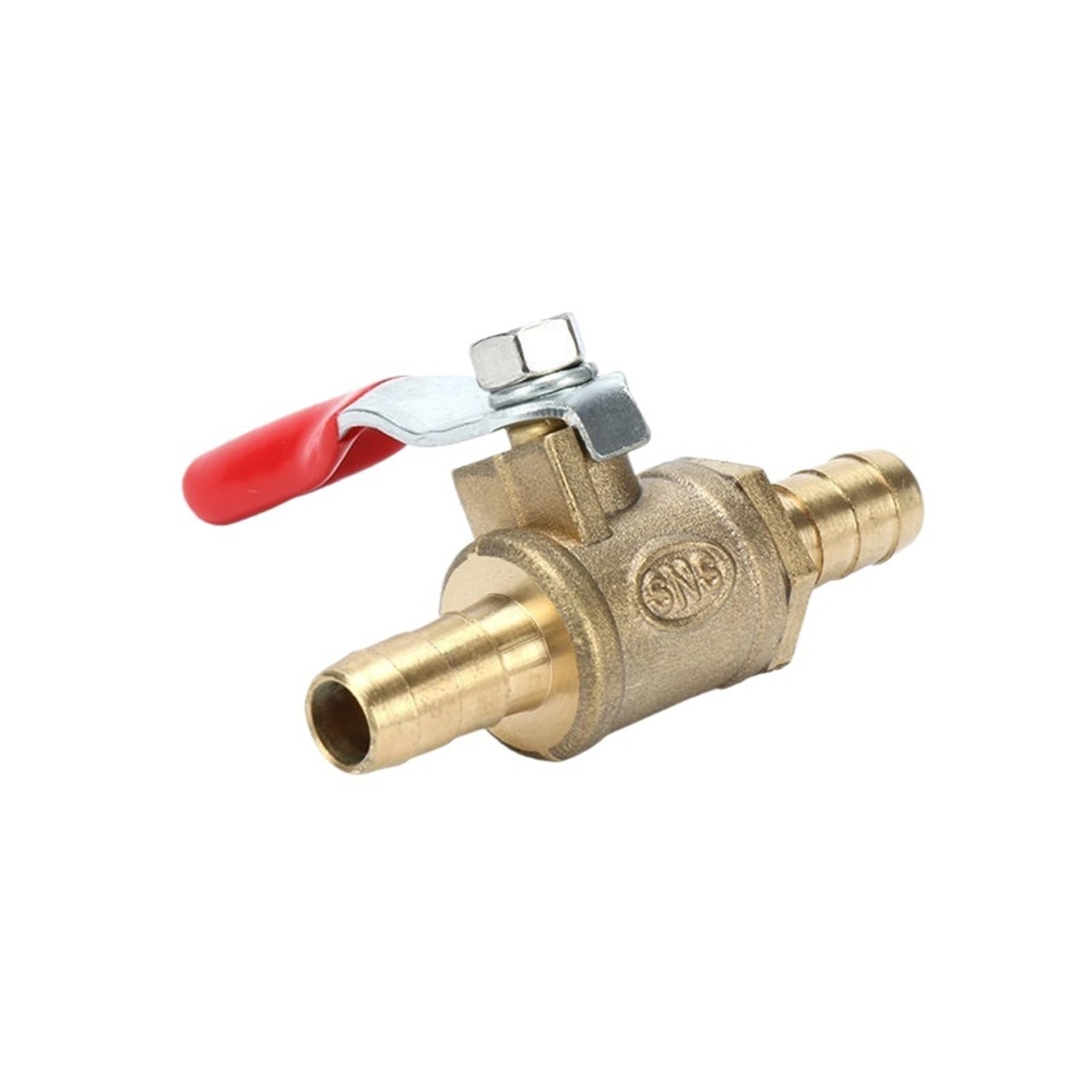 Llave De Paso Agua Conector neumático de 6 mm a 19 mm, mango, reductor de manguera, espiga, latón en línea, válvula de bola de cierre for línea de agua(16mm Barb)