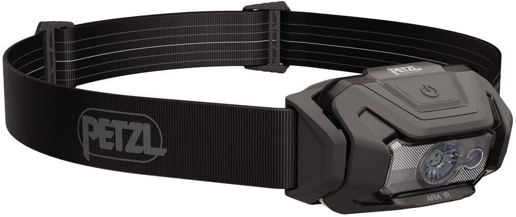 PETZL ARIA 1R RGB Stirnlampe, Schwarz (450 lm) [New Gen]