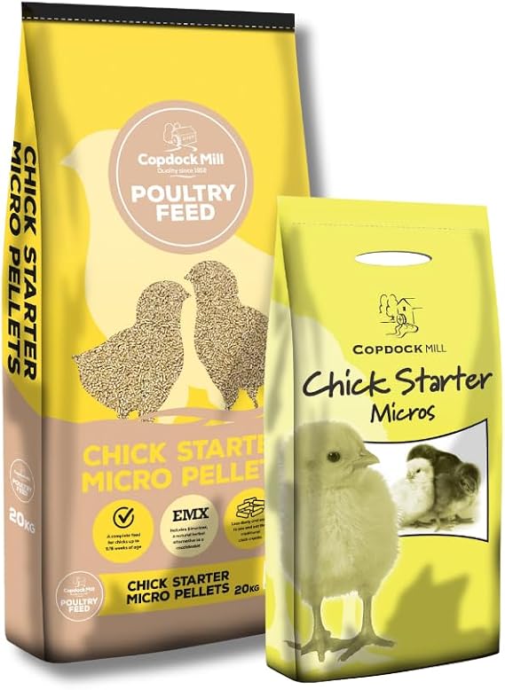 Copdock Mill Growers Pellets Chick Starter Feed, 20kg - Premium Quality Complete Chick Feed to Follow Chick Crumb