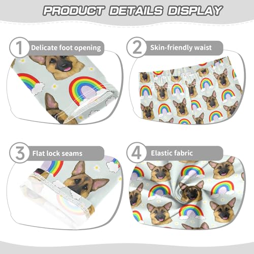Brown Dogs Daisy Rainbow Girls Leggings Soft Comfortable Athletic Leggings Dancing Pants for 4-10 Years3