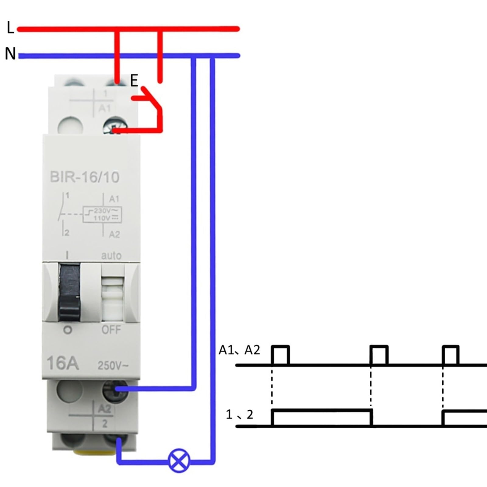 16A AC230V DC110V 24V Relè di impulso a doppia tensione controllo dell'impulso elettrico domestico automatico 1Pcs(AC48V - DC24V)