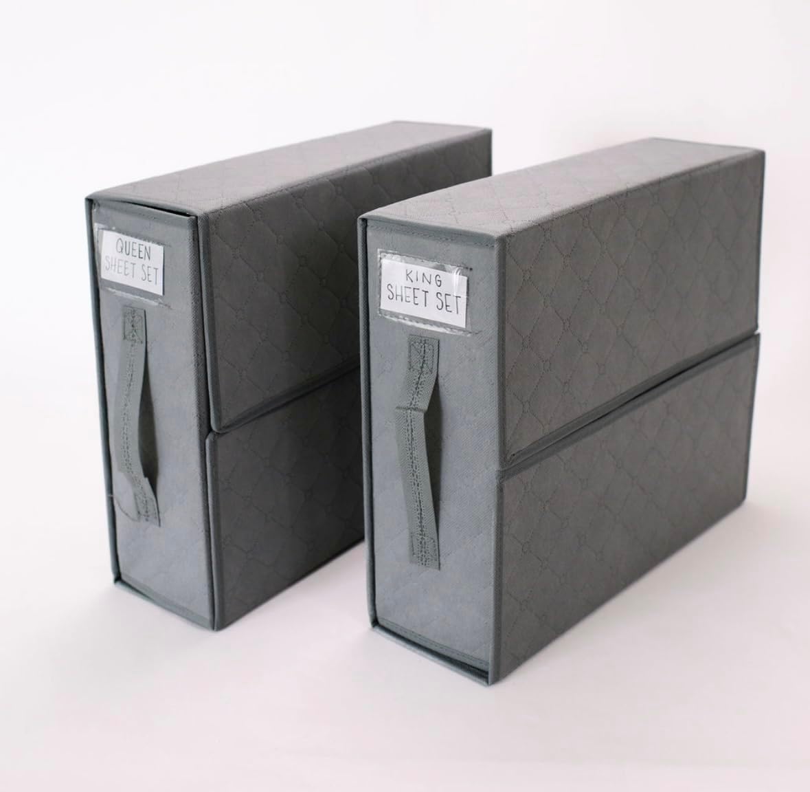 Sheet Organizers and Storage Pack of 2 – 15.4 x 4.72 x 13 Inch Space Saving Bed Sheet Organizer for Sheet Set – Durable Closet Shelf Organizer with Breathable Non-Wrinkle Fabric