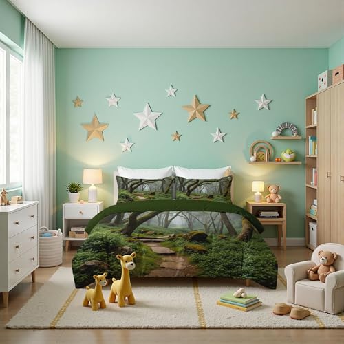 Housse de couette forêt d'automne 240x260 cm pour lit double d'adolescent