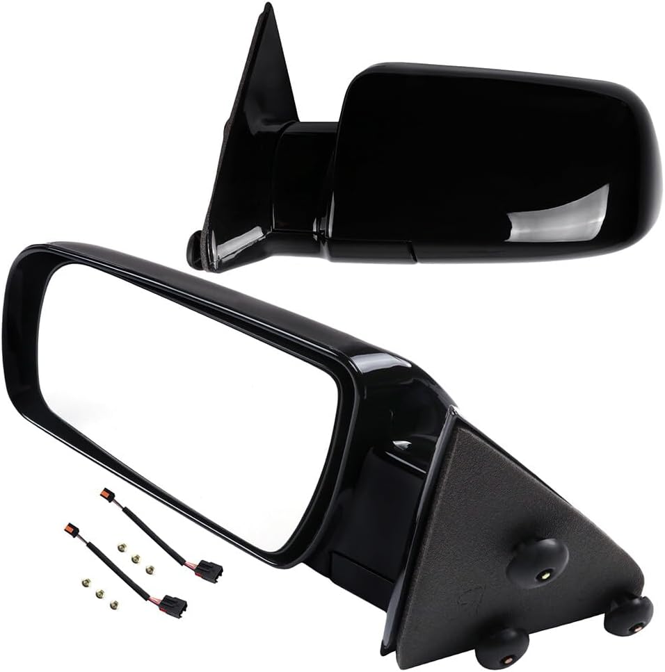 Set Side Mirrors Assembly Fit for 1988-1999 For Chevrolet C1500 C2500 C3500 K1500 K2500 K3500 Suburban Tahoe Manual Fold,Non-heated Manual Smooth Black