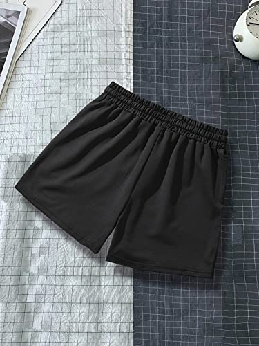 GORGLITTER Shorts masculino com estampa de letras, cordão na cintura, shorts de treino de verão com