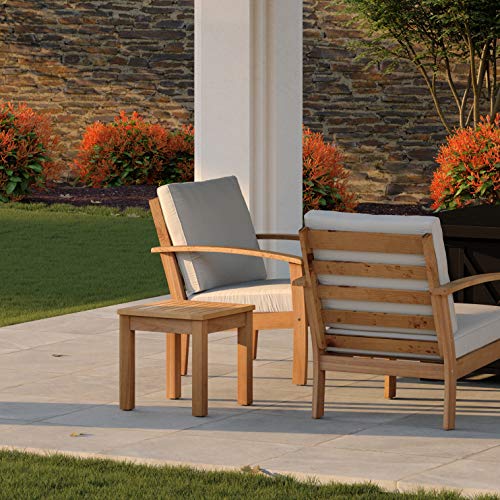 Patio Sense 63407 Lio Oslo Wooden Side Table Light Brown Sofa & Bed End Table For Mobile Snack & Other Essentials Durable Wood Construction Modern & Contemporary Furniture For Indoor & Outdoor #TOP4