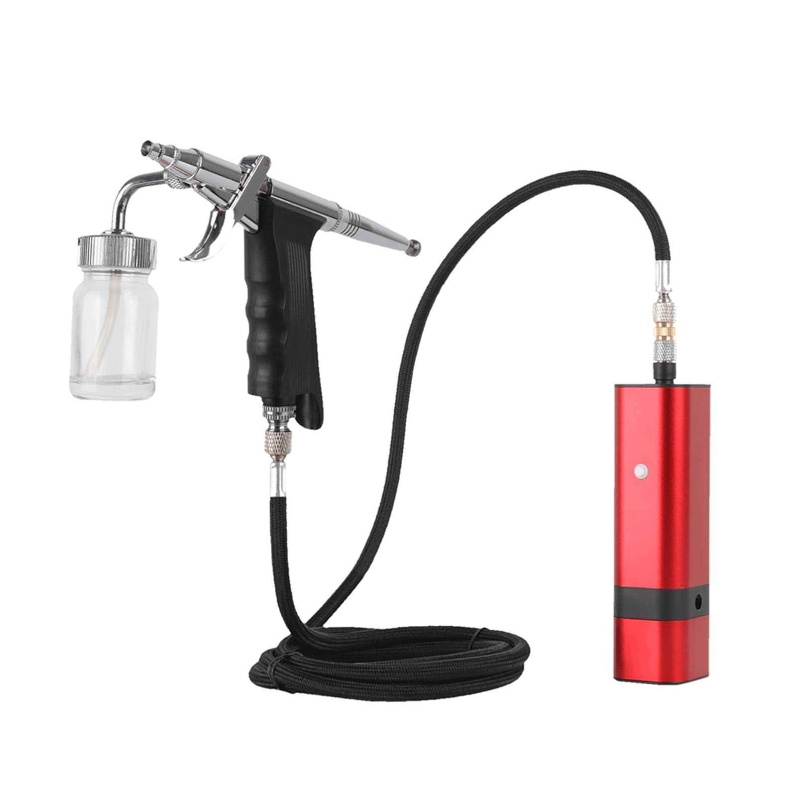 Spruzzatore per vernice, Kit aerografo ricaricabile con tipo di trigger di sifone Pistola a spruzzo for modello Art Model Body Paint Artist Makeup Natogge Tattoo Tools(TM80S Red E)