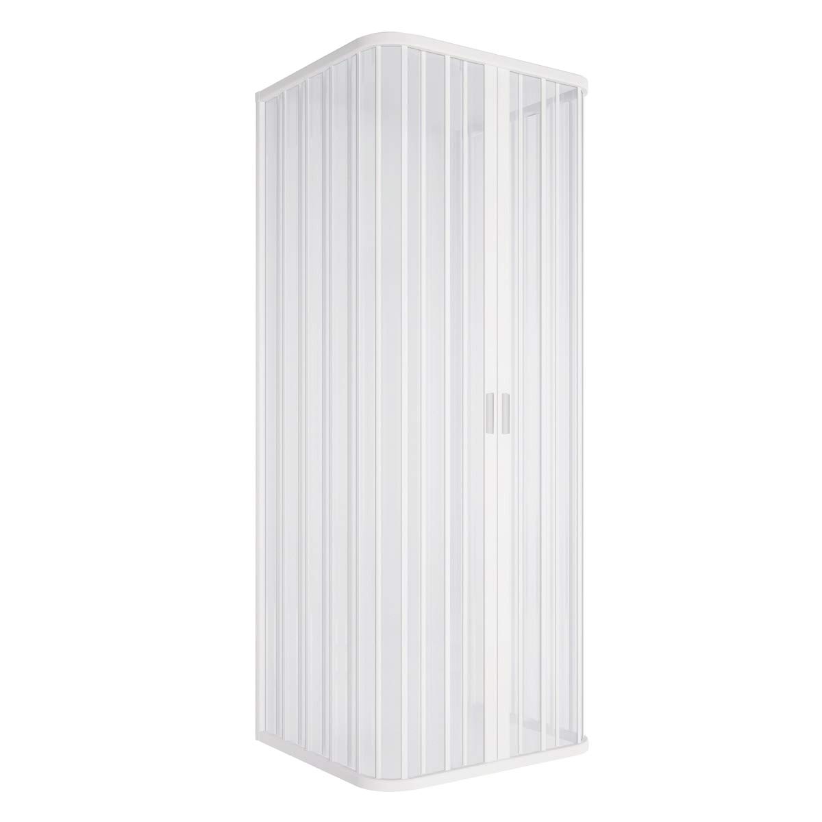 Yellowshop - Box Doccia 3 Lati Terry in PVC Bianco – Apertura Centrale a Soffietto, Reversibile – Cabina Doccia Pieghevole Salvaspazio, Facile da Montare – Made in Italy (Bianco, 80x80x80 cm)