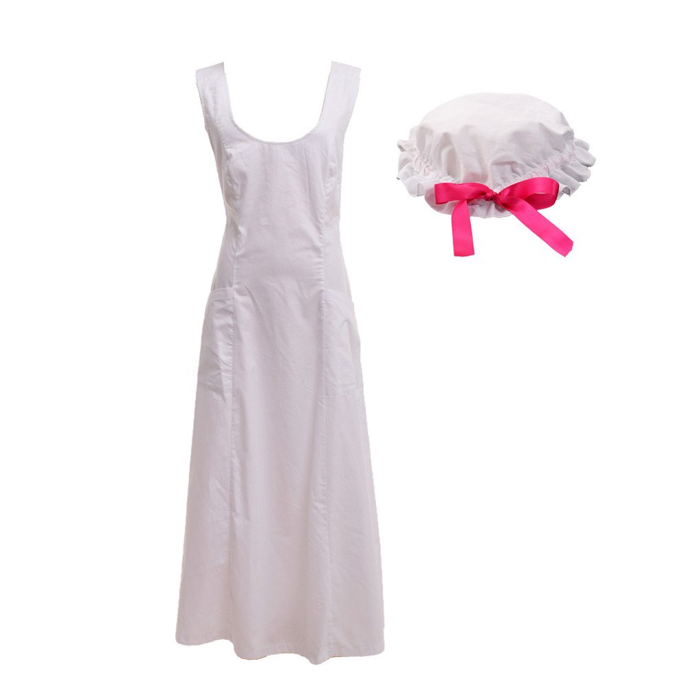 Graceart Women's Style03 Victorian Maid Pinafore Apron Colonial Prarie Peasant Apron With Bonnet (Style03)