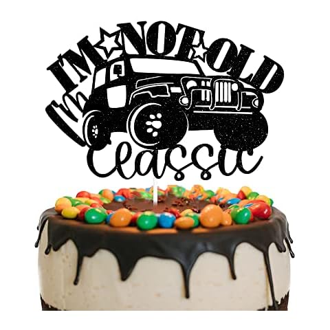 GotGala Classic Car Birthday Cake Topper Cover