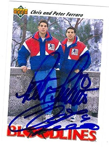 Autograph Warehouse 24985 Peter Ferraro & Chris Ferraro Autographed Hockey Card Team USA