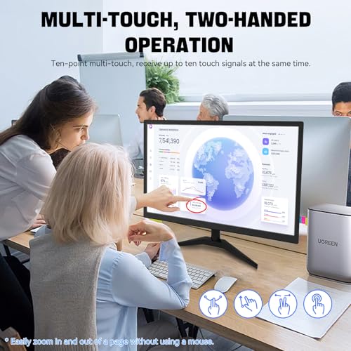 Image of Touchscreen Monitor 22 Inch FHD 1920x1080P IPS PC Monitor, 10-Point Touch Screen Computer Display with HDMI VGA USB Ports, Built-in Speakers, VESA Mountable