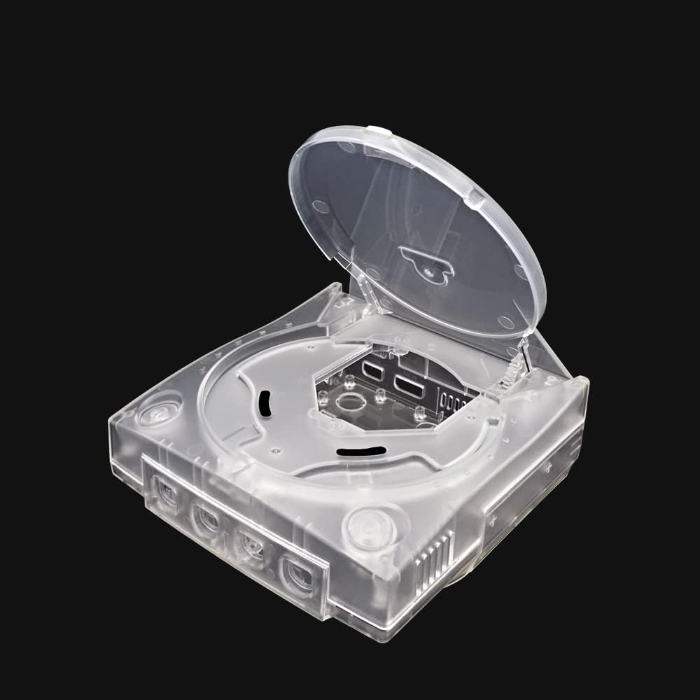 DC Retro Video Game Console Shell Case Holder Protective Box Plastic Housing Frame for SEGA Dreamcast (Clear White)