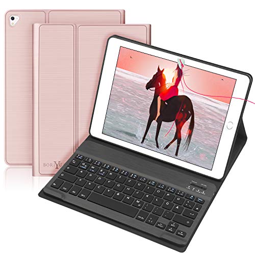 BORIYUAN - Funda con Teclado para iPad 2018
