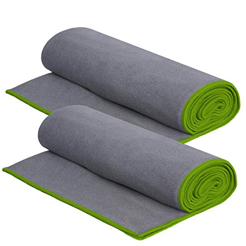DG SPORTS 2 Pack 72 x 24 Inch Microfiber Yoga Towel Non Slip