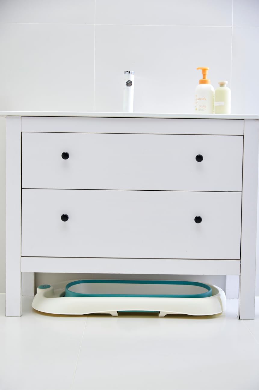 Bañera para bebé con soporte de baño, 81 x 40 x 24 cm, bañera ergonómica con soporte de bañera plegable, bañera plegable antideslizante para recién nacidos, gris