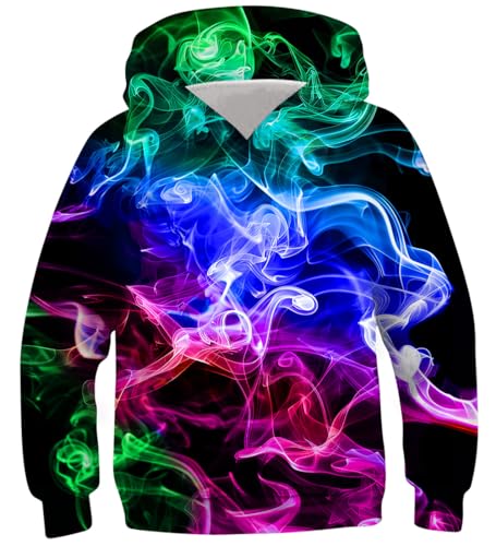 Fanient 3D Drucken Bunte Smoke Graphic Neuheit Bunte Smoke Hoodies Lässige...