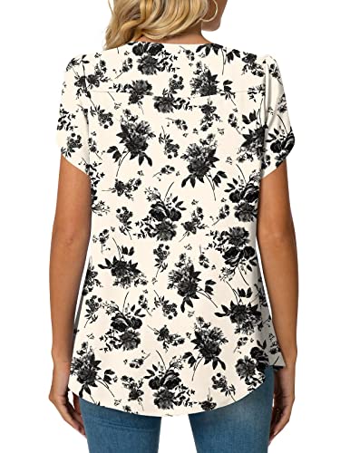 Bestbee Womens Plus Size Tops Dressy Casual Summer Chiffon Blouses Short Sleeve Dress Shirts Business Loose Fit Tunics3