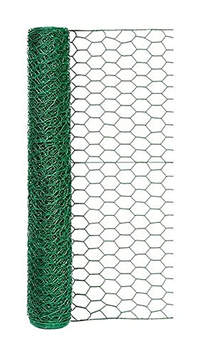 Green Handyroll PVC Coated Hex Netting 24 H in. x 25 L ft. Netting Bird Netting Bird Deterrent Bird trellises Fence Animal Barrier Fencing Bird Netting for