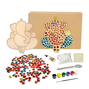 Mold Your Memories DIY Ganpati Mosaic Art Kit, Creative Art and Craft Kit, Birthday Return Gift for Boys and Girls (Ganpati Ji)