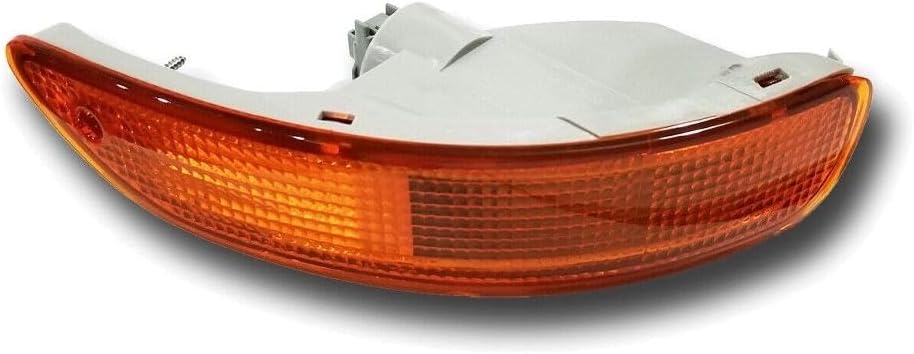 Turn Signal Light Passenger Bumper Lamp Right Bult for Toyota for Corolla LE 1995 & Base/Dx 1993-1997 Amber-Lens P21W-SHAPE Code Chrome Crystal-Housing