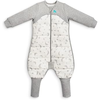 Love To Dream Pajamas with Legs 12-24 Months - White Long Sleeve Wearable Blanket 2.5 Tog for Winter & Autumn 16-20C Cotton Machine Washable Double Zip