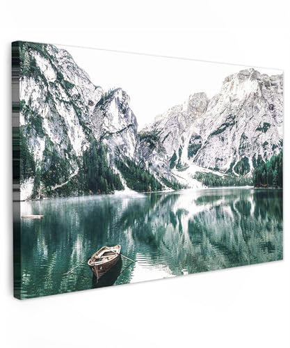 MuchoWow© Impressions sur Toile 60x40 cm Deco Tableau Murale Decoration Salon Peinture Tableaux Chambre Toiles Maison Montagnes - Neige - Hiver - Bateaux -...