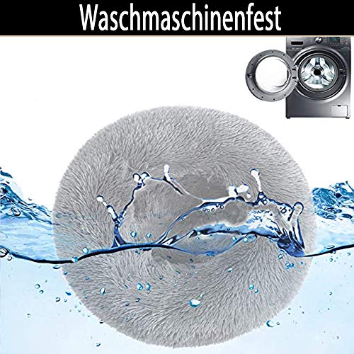 XXL Hundebett Orthopädisch Waschbar Rund Haustierbett für Große Grosse Mittelgroße Hunde XL Hundesofa Antistress Waschbar Kuschelig Hundekissen Memory Foam Hoch Oval Donut Labrador Hundehöhle Grau