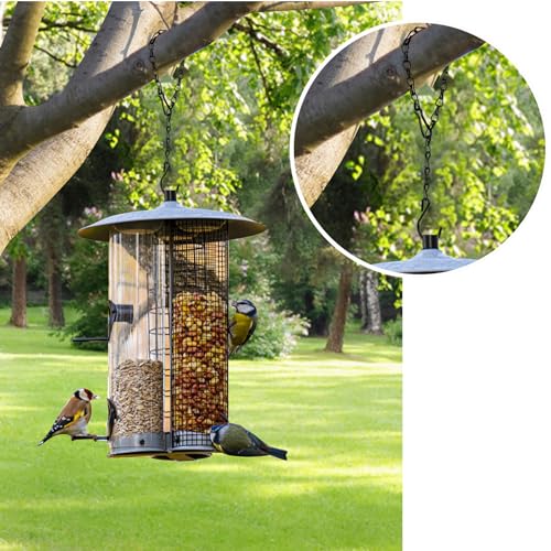 Teaaha 4 STK Blumenampel Ketten, 33cm Metallkette Zum Aufhängen Korb Kette Mit Haken, Für Pflanzer Korb Vogelfutterspender Vogelhaus Laternen Ornamente Windspiel Billboards DIY Basteln (Schwarz)