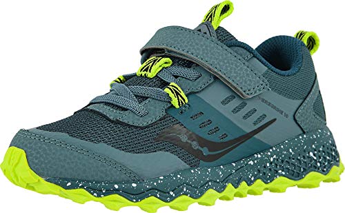 Saucony Boys' Peregrine 10 Shield A/C Sneaker, Steel, 11 M US