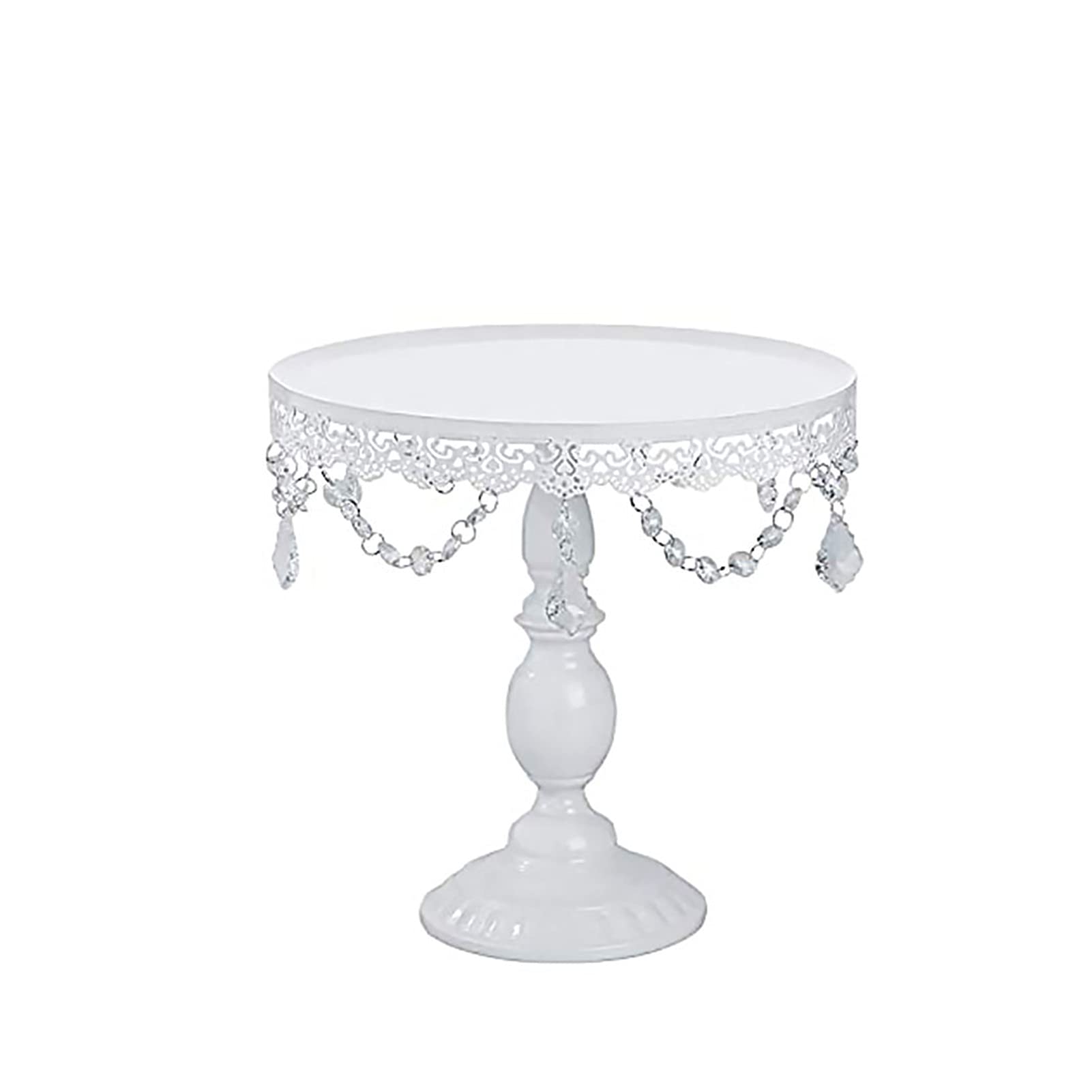 Cake Tools Round Glass Plate Metal Dessert Cupcake Pedestal Wedding Party Display With Crystals Dessert Display Decoration Metal Crystal Party supplies (Color : Samll)