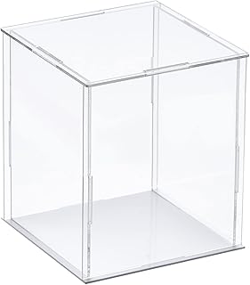 MECCANIXITY Clear Display Case, Acrylic Box Assemble Transparent Dustproof Box Showcase 10x10x20cm for Collectibles, Crafts