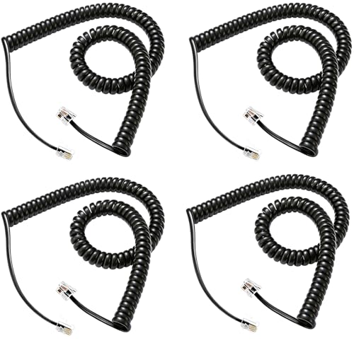 Image of Comtrue Phone Cords for Landline, 2-Pack, Telephone Handset Cords | Black, Universally Compatible, Tangle-Resistant, Noise-free, Go-to Length, Ideal for office & home