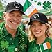 St. Patrick's Day Trucker Hat, Black Embroidered Shamrock Clover Baseball Cap, Fashion Adjustable Snapback Hat for Women Men, Irish Festival Headwear