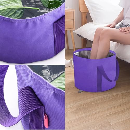 Balde plegable para spa de pies y lavado, azul miniatura 4