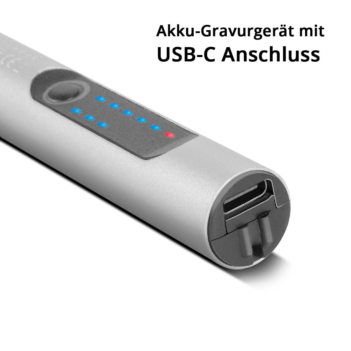 STAHLWERK USB-Gravierstift (UG-300 ST) – 8 Watt Leistung, 3 Gänge (5.000/10.000/18.000 U/min), USB-C Anschluss, kabellos nutzbar, inkl. 20 Premium-Einsätze, 3 Trennscheiben & Schablonen-Set
